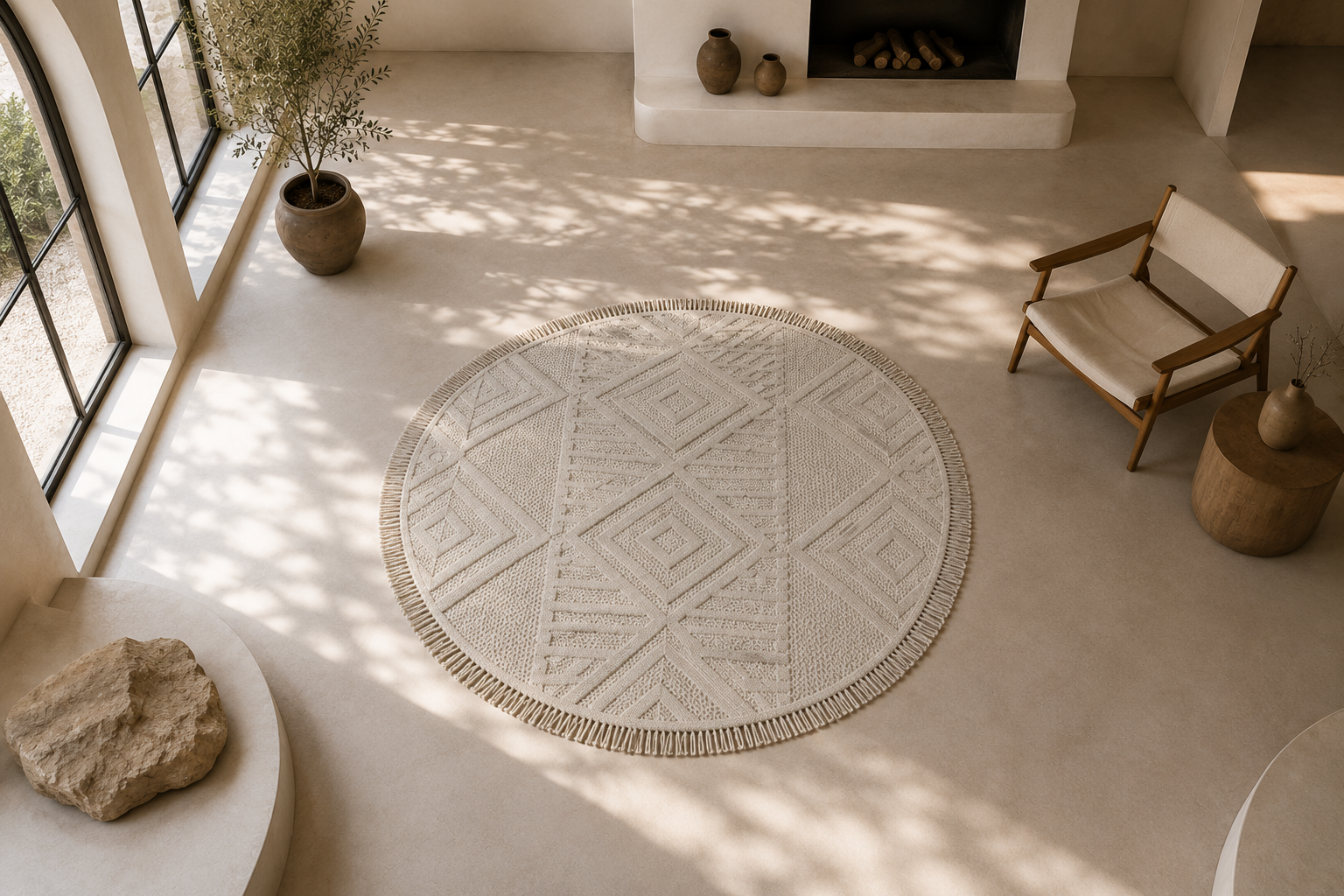 Solarie Round Beige Rug