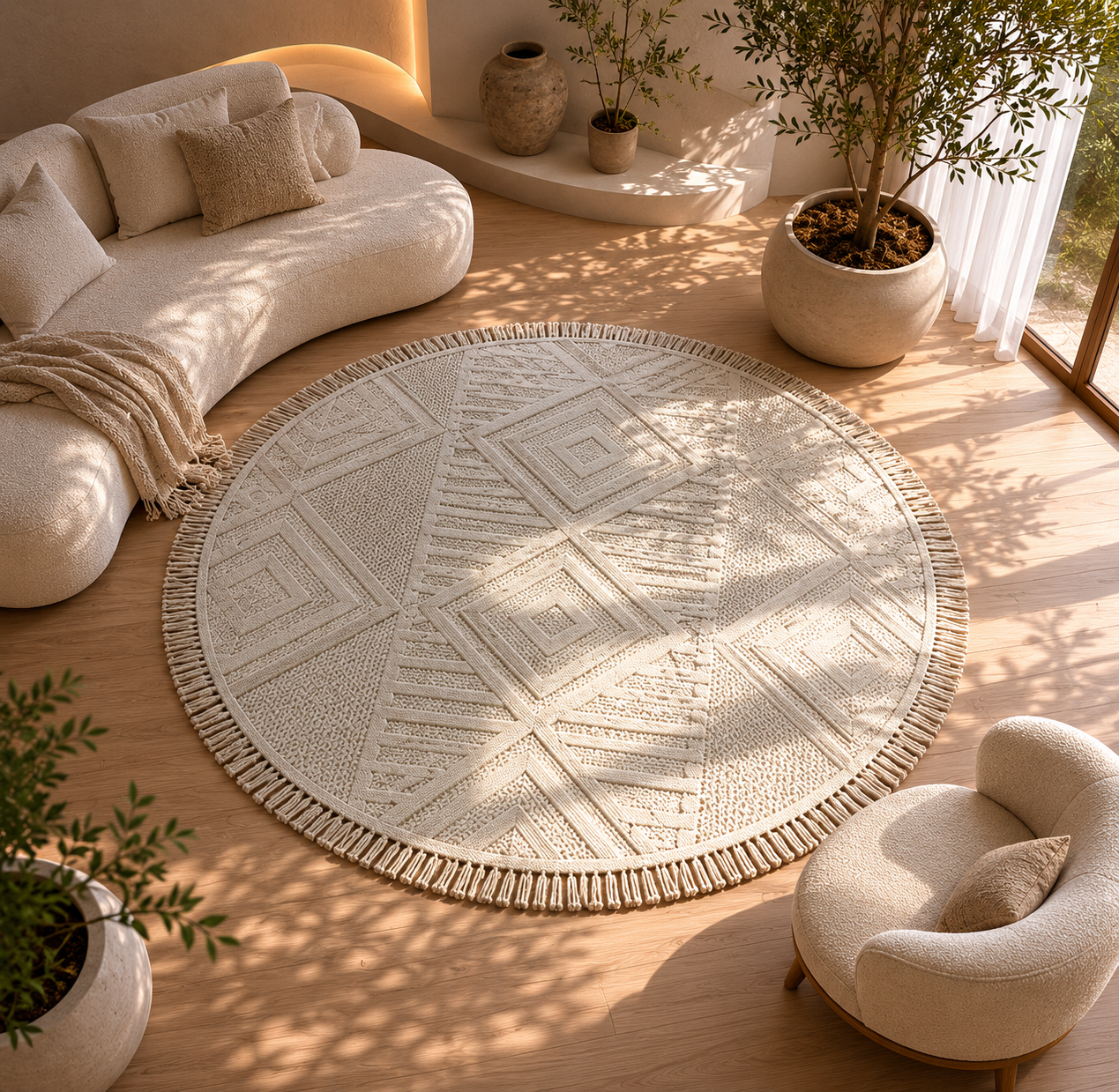 Solarie Round Beige Rug