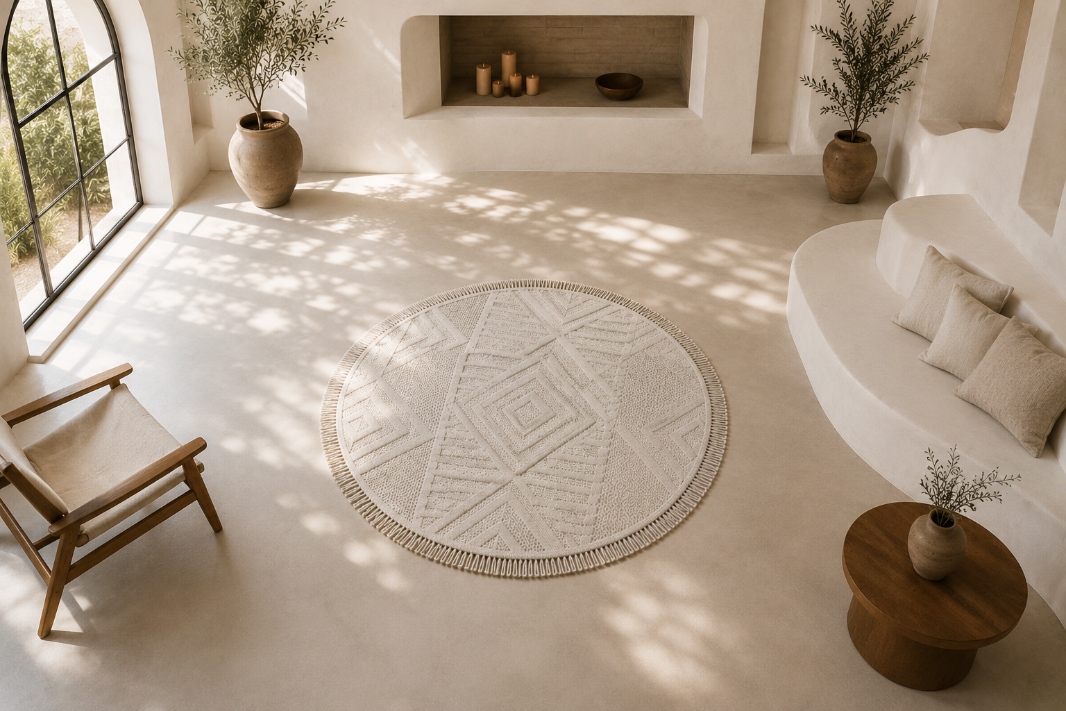 Solarie Round Beige Rug