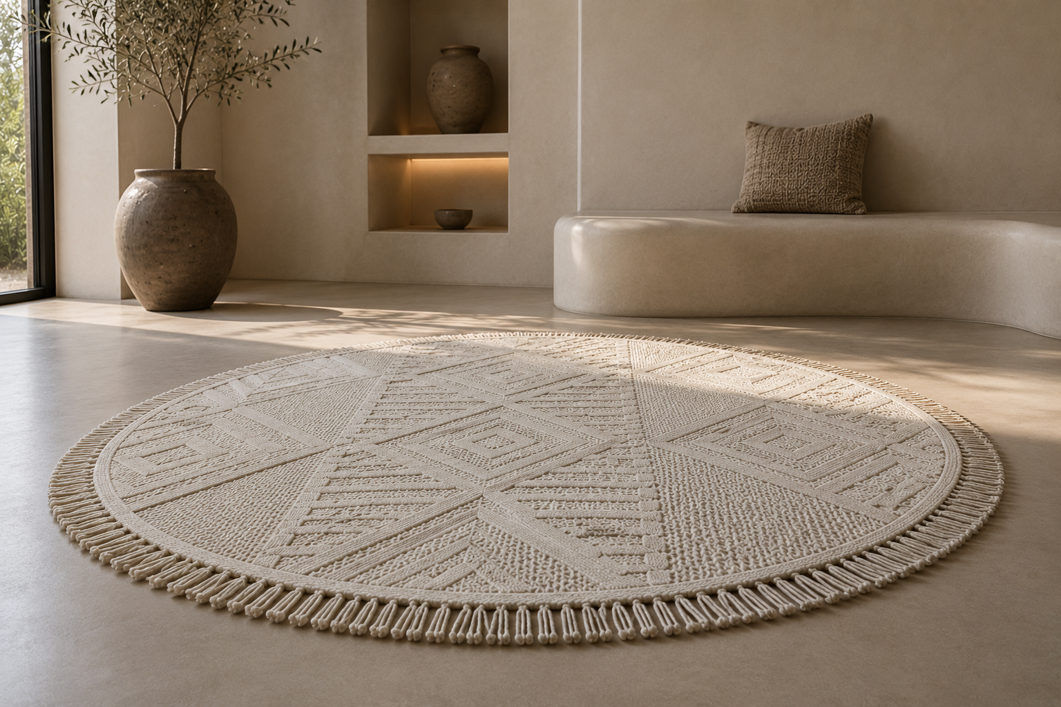 Solarie Round Beige Rug