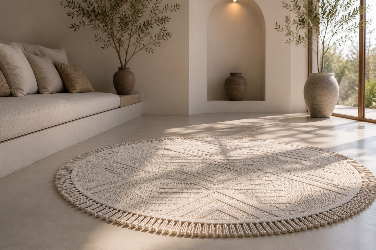 Solarie Round Beige Rug
