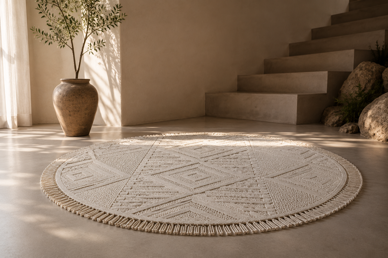 Solarie Round Beige Rug