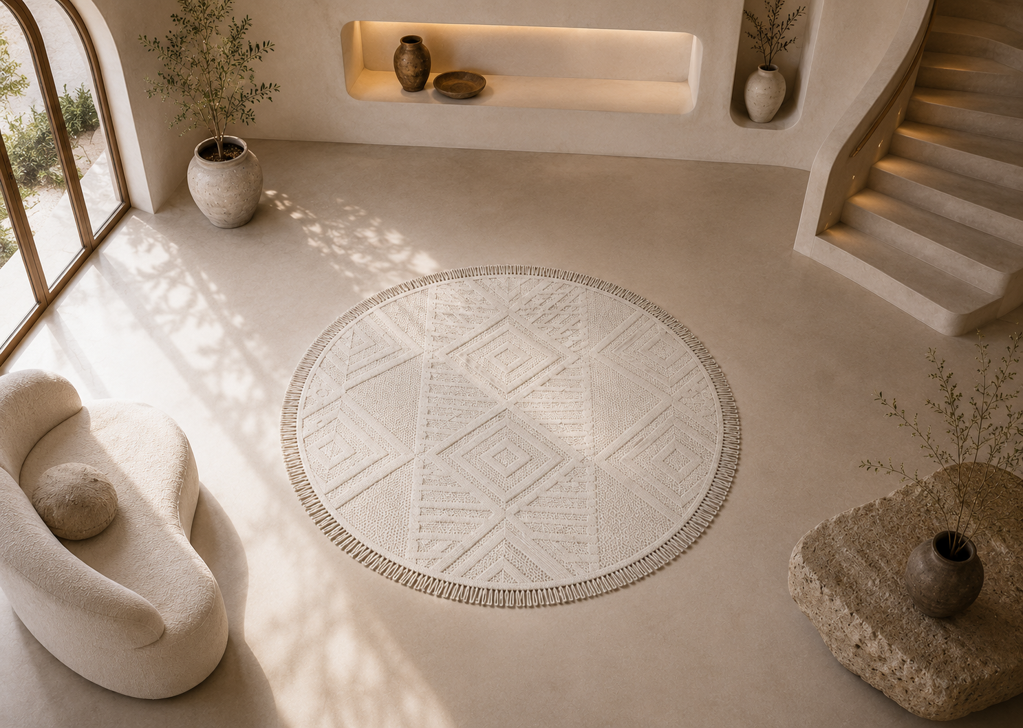 Solarie Round Beige Rug