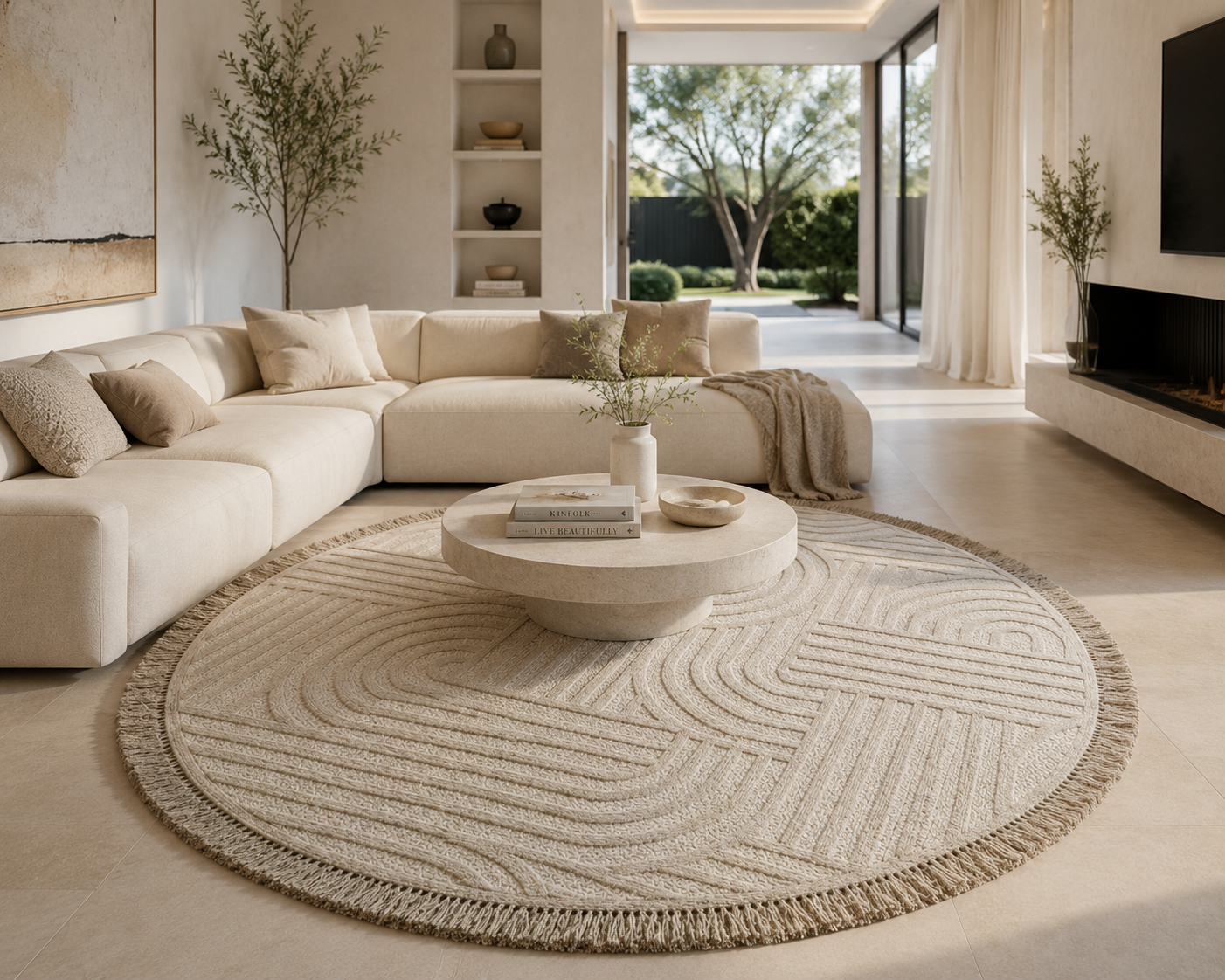 Solarie Round Cream Rug